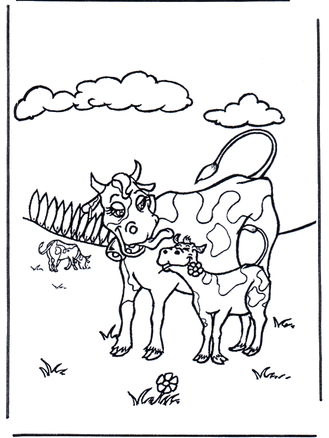 Cow and calf - Husdyr og gårdsdyr