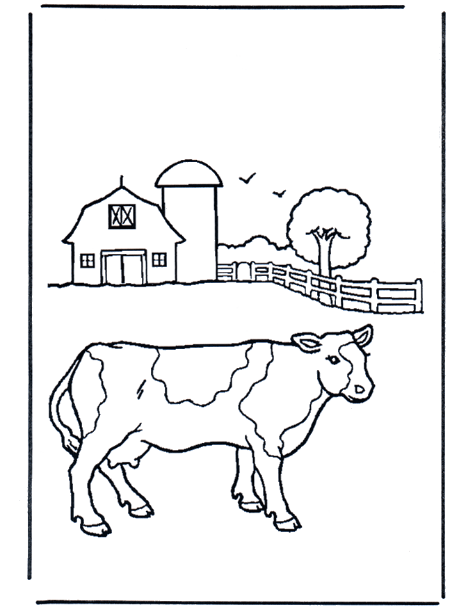 Cow - Fargeleggingstegninger gård