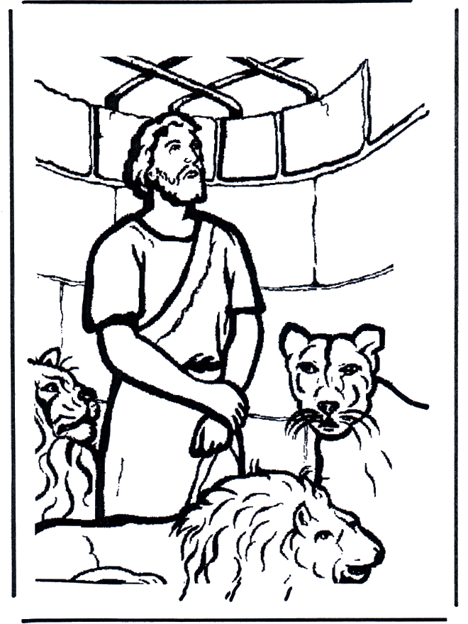 Daniel's In The Lion's Den 1 - Bibel fargeleggingstegninger gamle testament