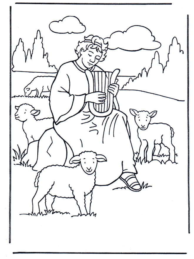 David the shepherd - Bibel fargeleggingstegninger gamle testament