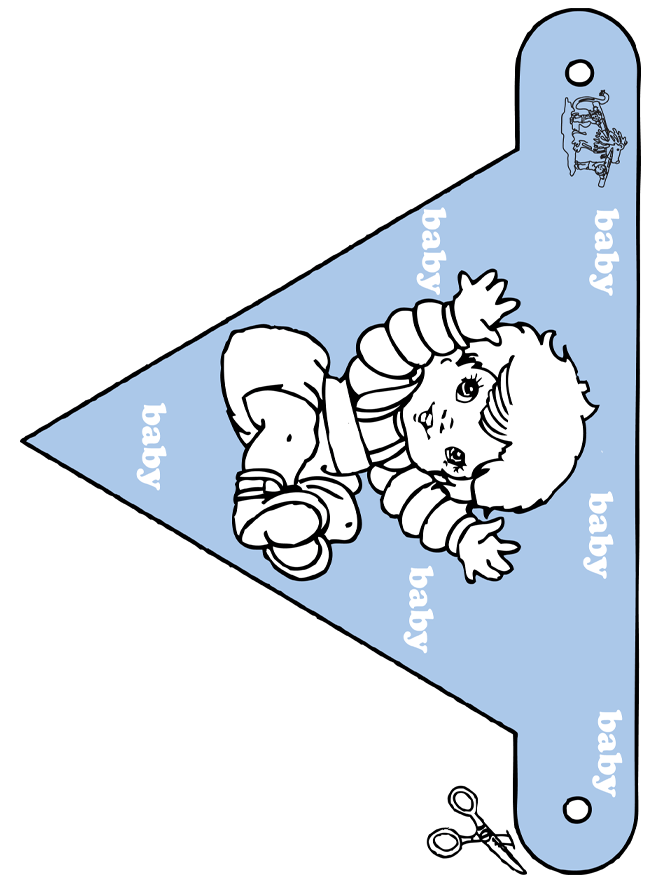 Decorationflag baby 1 - Kreativ med å bygge