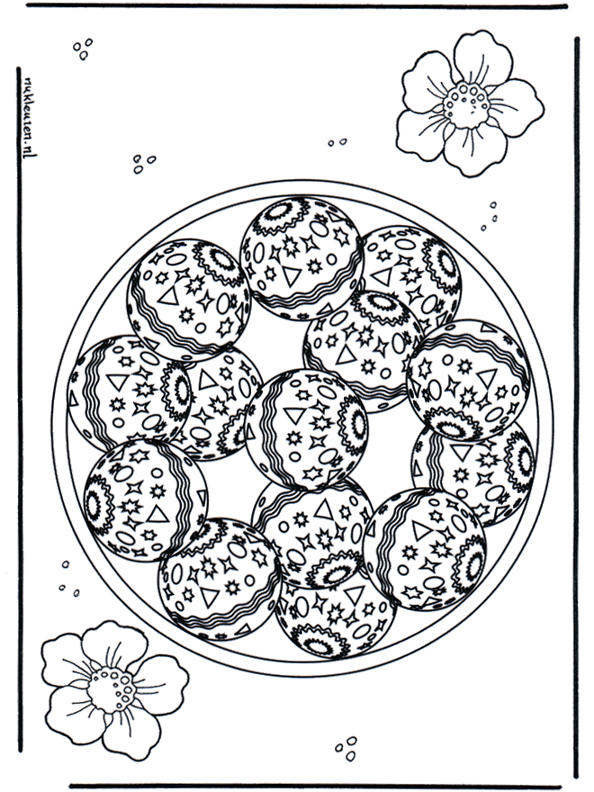 Decoreted bolls mandala - Småbarnsmandalaer