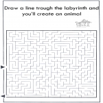 Kreativitet - Dier labyrint kleuren 5