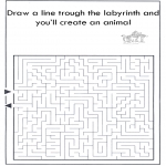 Kreativitet - Dier labyrint kleuren 7