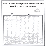 Kreativitet - Dier labyrint kleuren 8