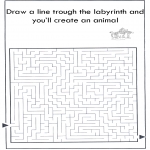 Kreativitet - Dier labyrint kleuren 9