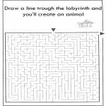 Kreativitet - Dier labyrint kleuren