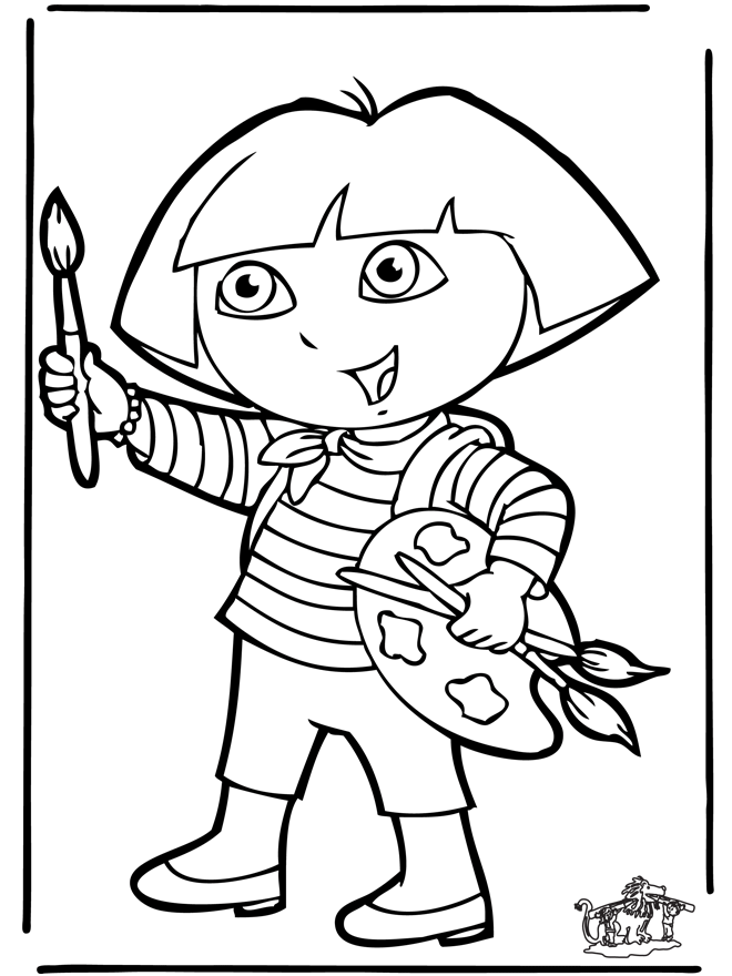 Dora the Explorer 10 - Fargeleggingstegning Dora