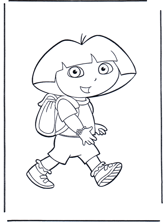 Dora the Explorer 21 - Fargeleggingstegning Dora