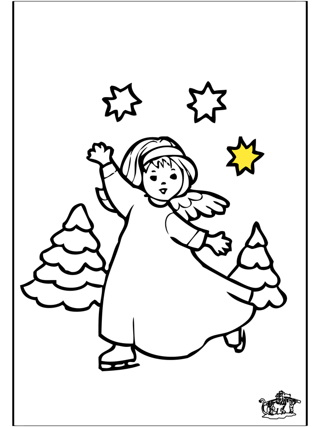 Drawing Angel - Fargeleggingstegninger Jul