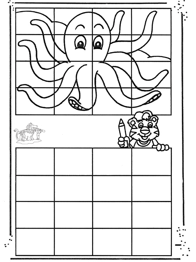 Drawing octopus - Kreativitet tegne etter