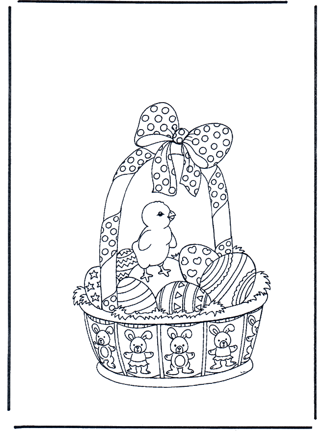 Easter basket - Fargeleggingstegninger Påske