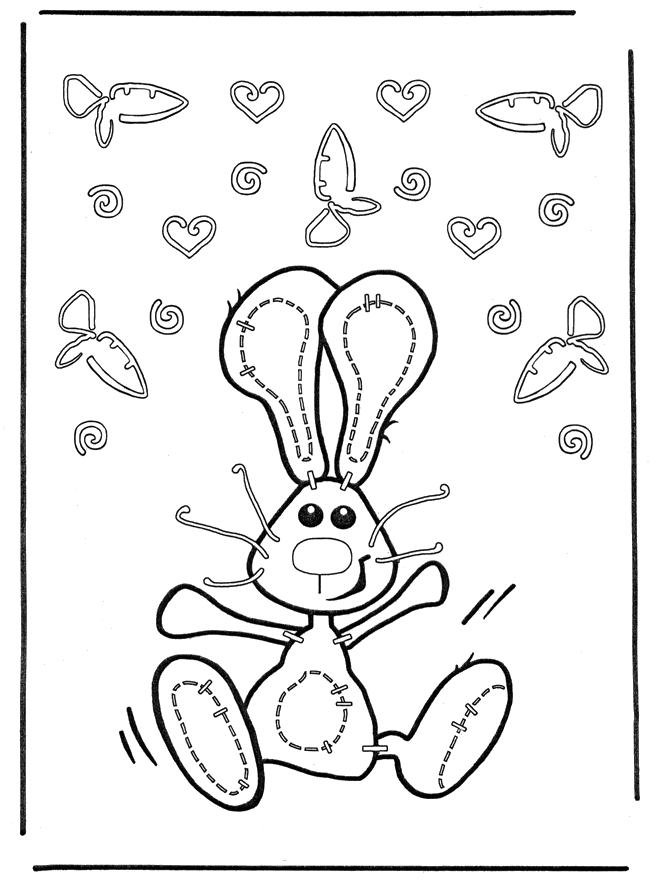 Easter cuddle - Fargeleggingstegninger Påske
