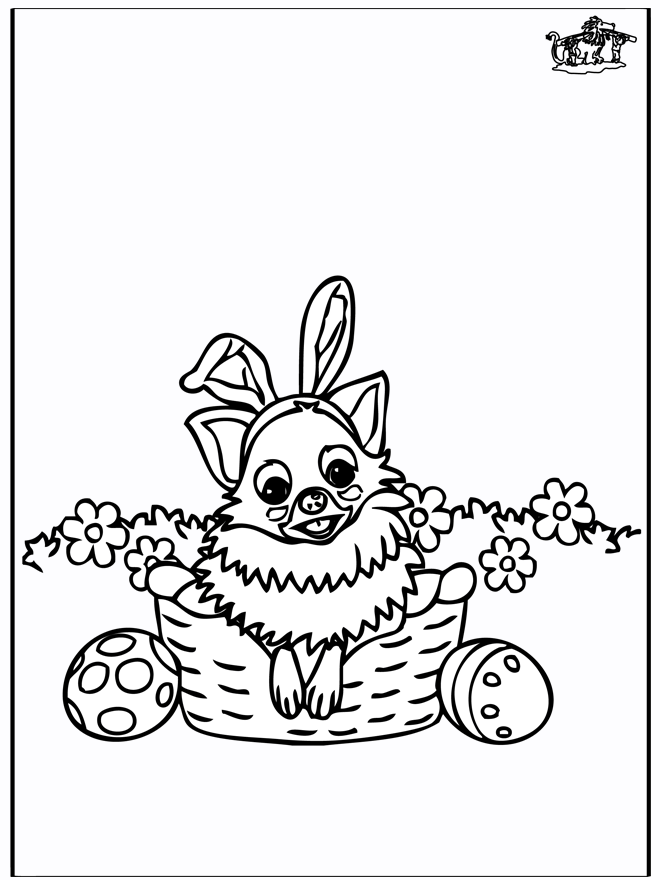 Easter Dog - Fargeleggingstegninger Påske