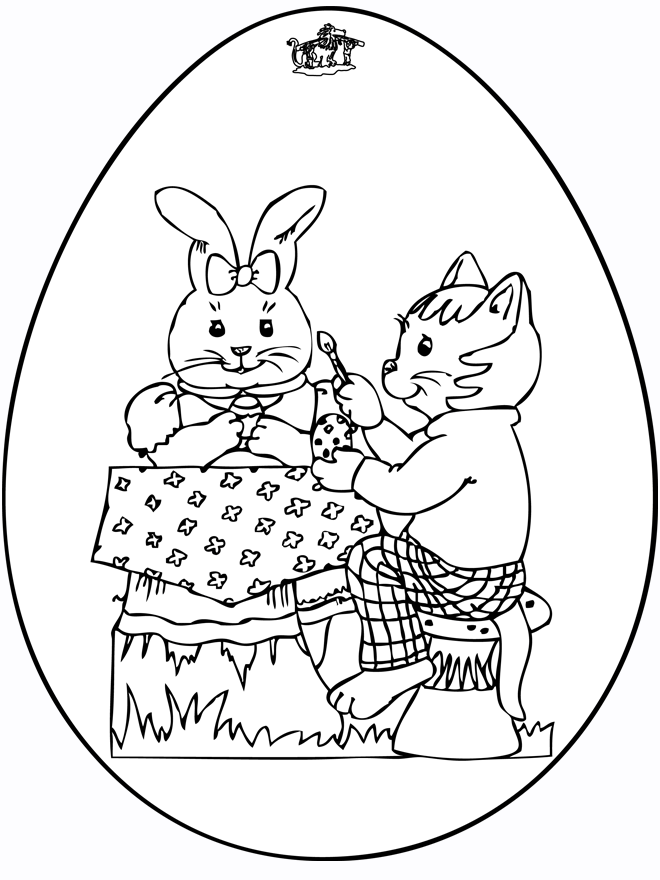 Easter egg 5 - Fargeleggingstegninger Påske