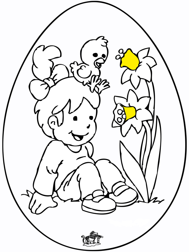 Easter egg 8 - Fargeleggingstegninger Påske