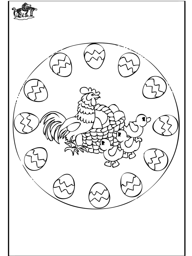 Easter mandala 2 - Fargeleggingstegninger Påske