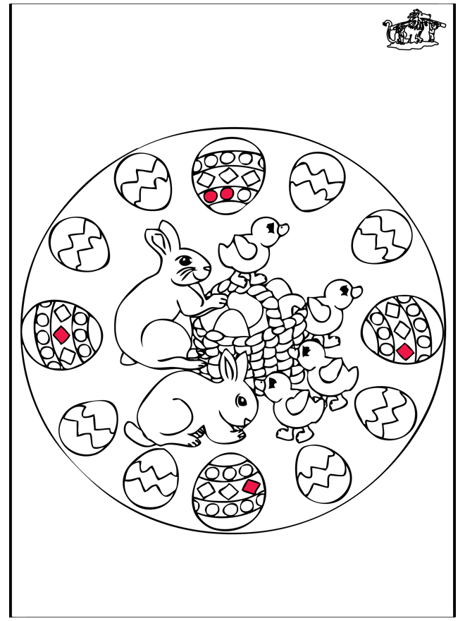 Easter mandala 3 - Fargeleggingstegninger Påske