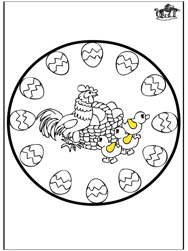 Easter mandala 4 - Fargeleggingstegninger Påske