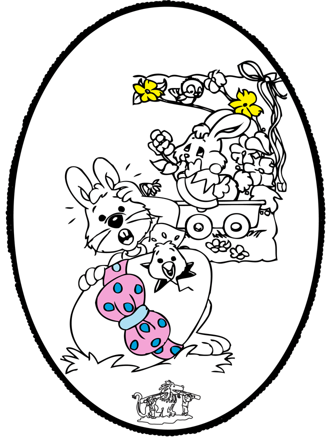Easter - Pricking card 1 - Fargeleggingstegninger Påske