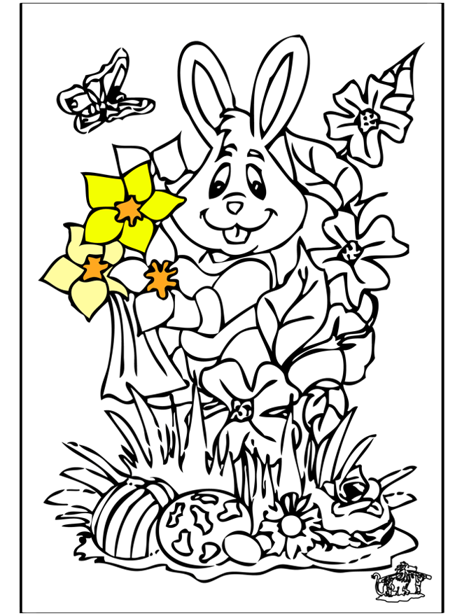 Easterbunny 12 - Fargeleggingstegninger Påske