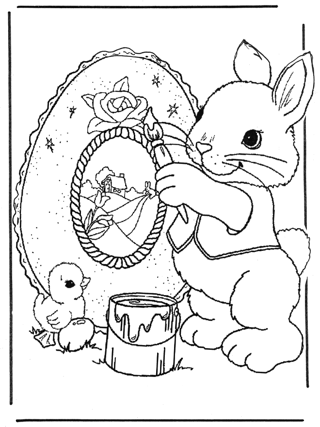 Easterbunny 9 - Fargeleggingstegninger Påske