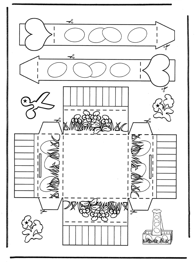 Egg basket - Fargeleggingstegninger Påske