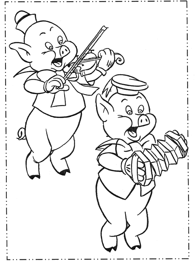 Fifer Pig, Fiddler Pig - Eventyr fargeleggingstegninger