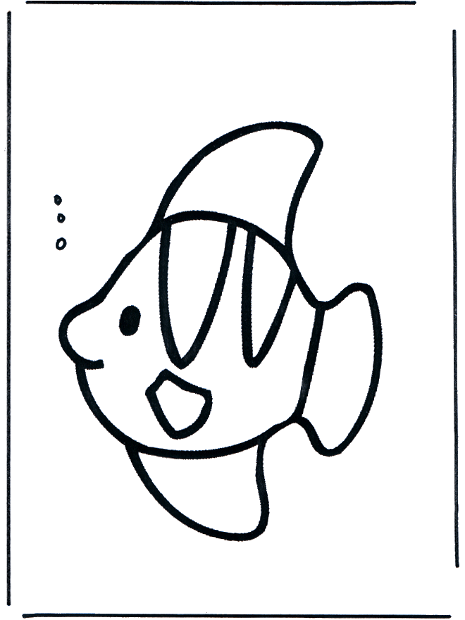 Fish in the water - Fargeleggingstegning dyr