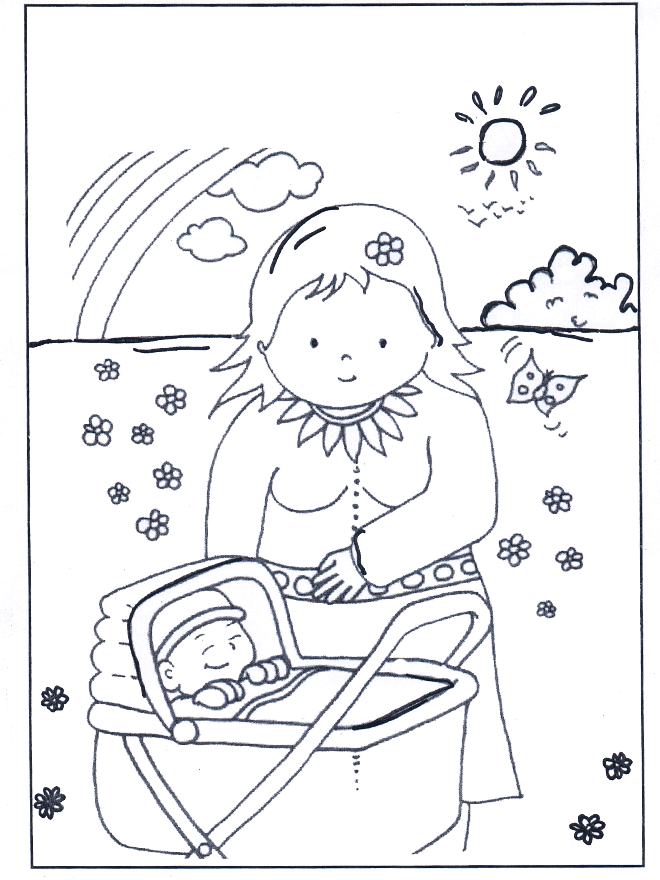 Free coloring pages baby - Fargeleggingstegninger baby