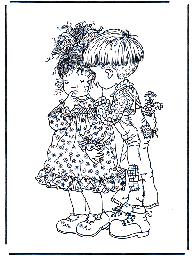 Free coloring pages boy and girl - Fargeleggingstegninger Sarah Kay