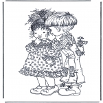 Litt av hvert - Free coloring pages boy and girl