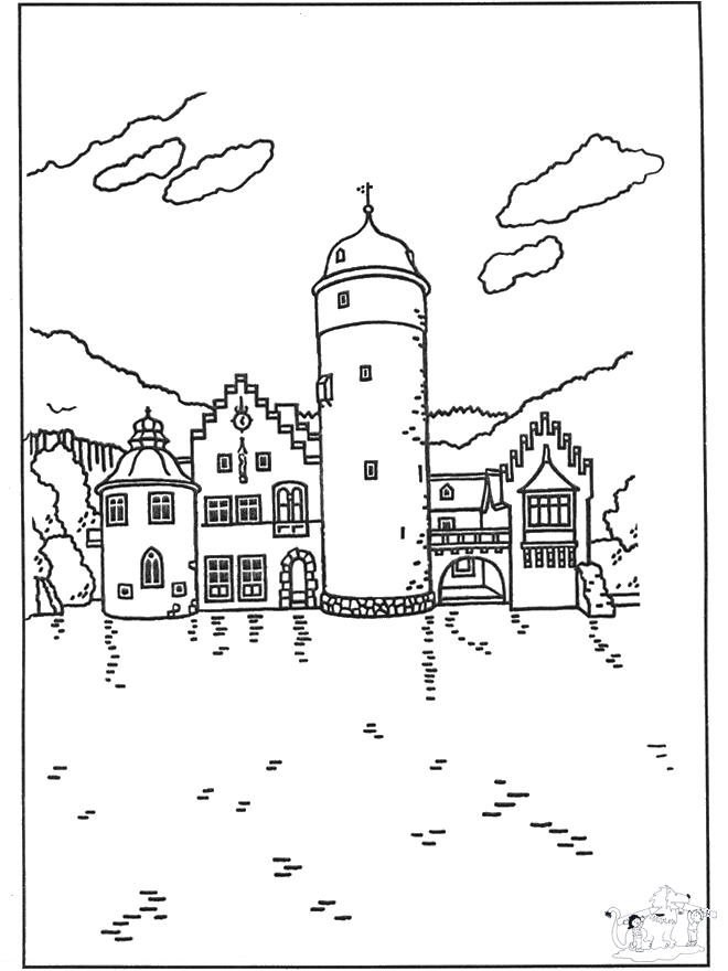 Free coloring pages castle - Fargeleggingstegning slott