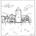 Litt av hvert - Free coloring pages castle