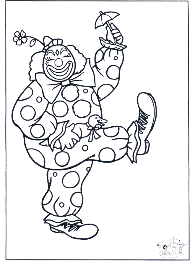 Free coloring pages clown - Fargeleggingstegninger sirkus