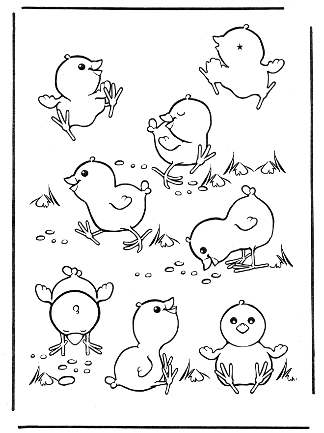 Free coloring pages easter chicken 1 - Fargeleggingstegninger Påske