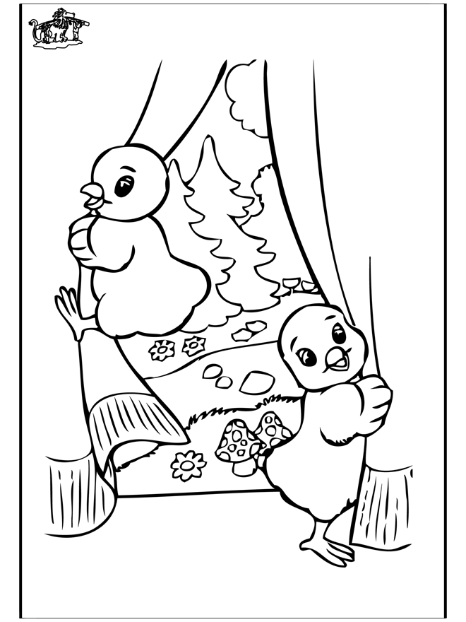 Free coloring pages easter chicken 2 - Fargeleggingstegninger Påske