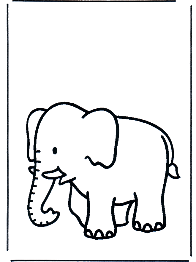 Free coloring pages elephant - Fargeleggingstegning dyr