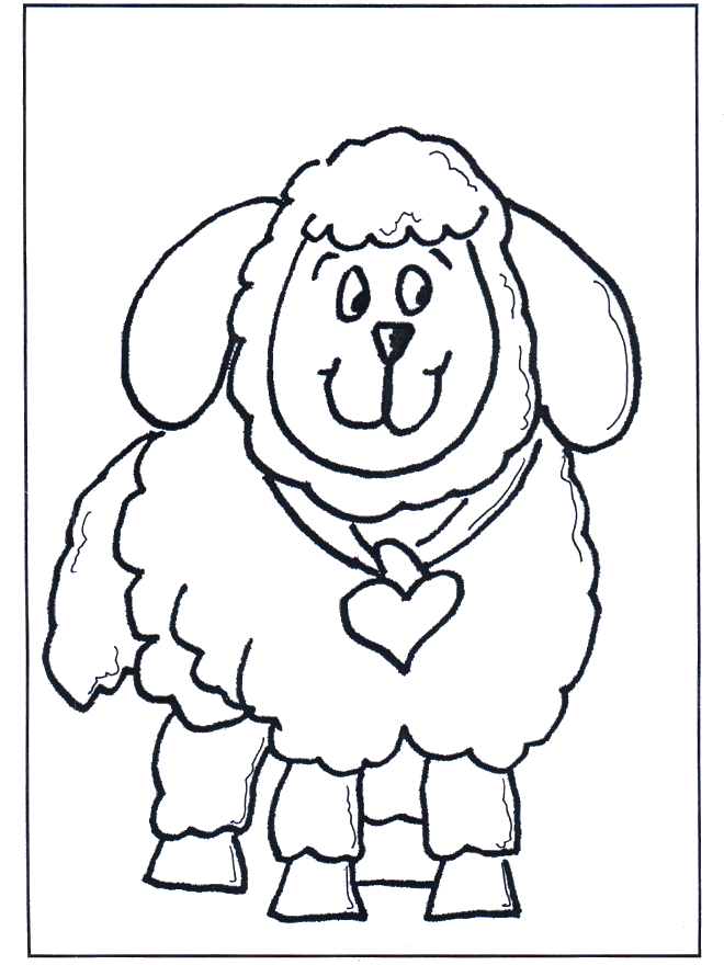 Free coloring pages little sheep - Husdyr og gårdsdyr