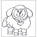 Dyr - Free coloring pages little sheep