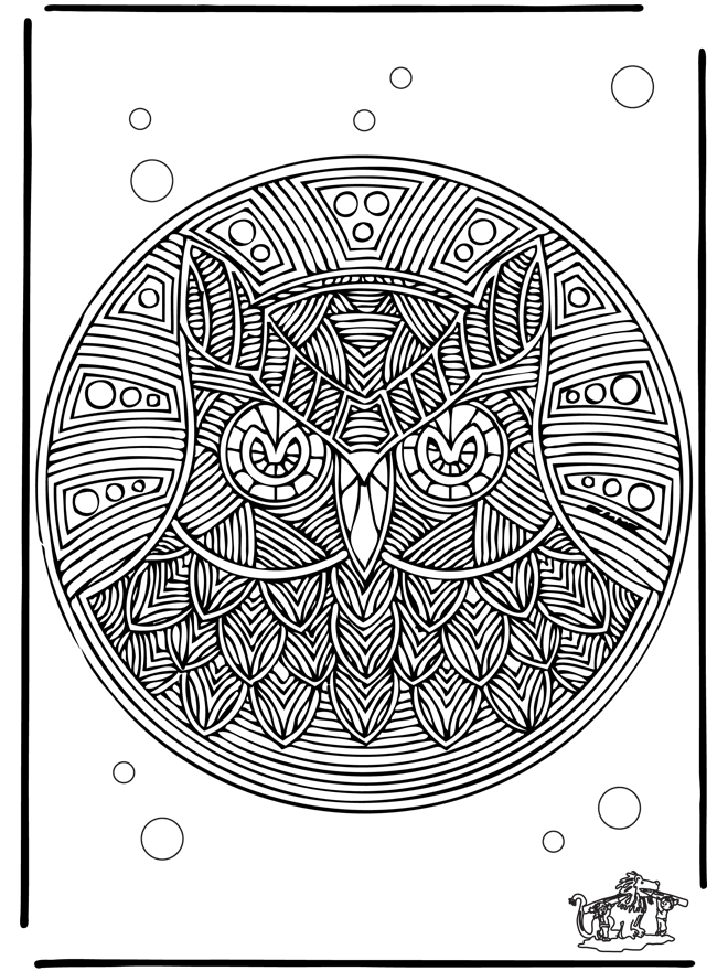 Free coloring pages Mandala - Dyremandalaer