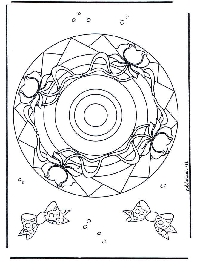 Free coloring pages mandala roses - Blomstermandalaer