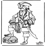 Litt av hvert - Free coloring pages pirate