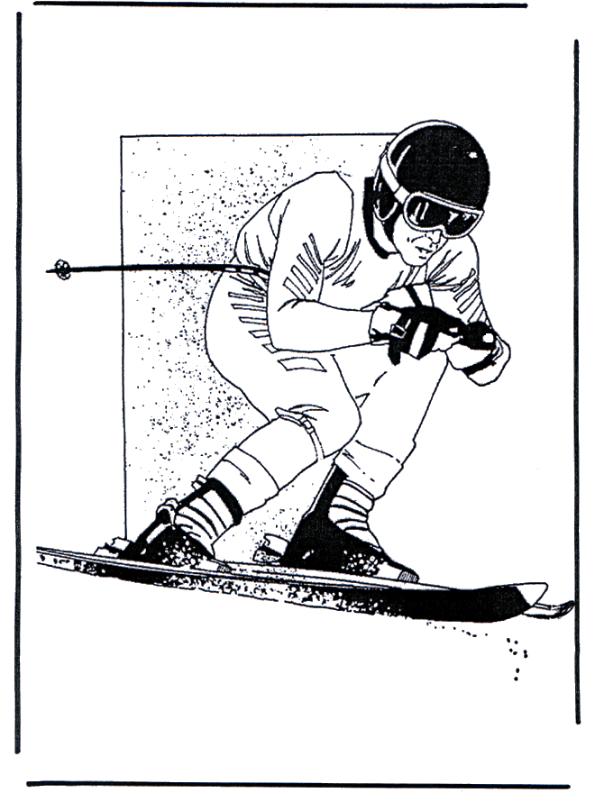 Free coloring pages skiing - Fargeleggingstegning idrett