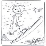 Vinter - Free coloring pages Snowboarding