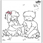 Litt av hvert - Free coloring pages spring 2