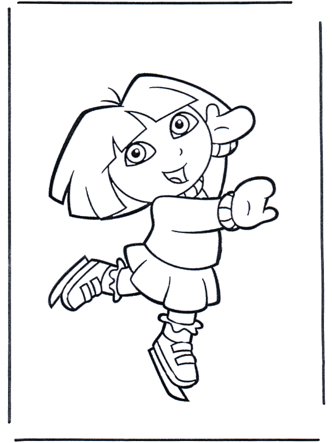 Free coloring pages Winter - Fargeleggingstegninger skøyter