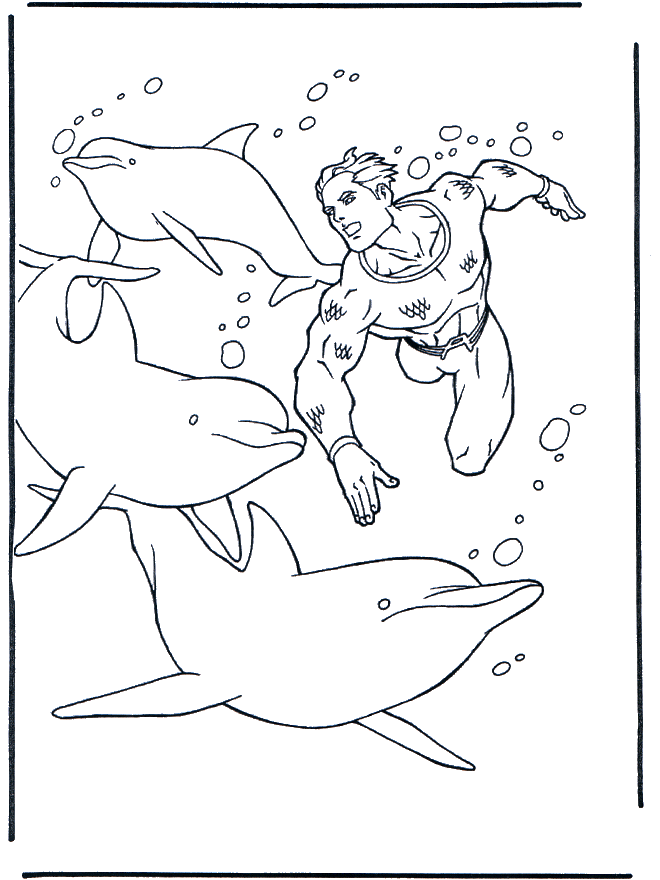 Free coloring pictures dolphins - Delfiner og vanndyr
