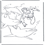 Dyr - Free coloring pictures dolphins