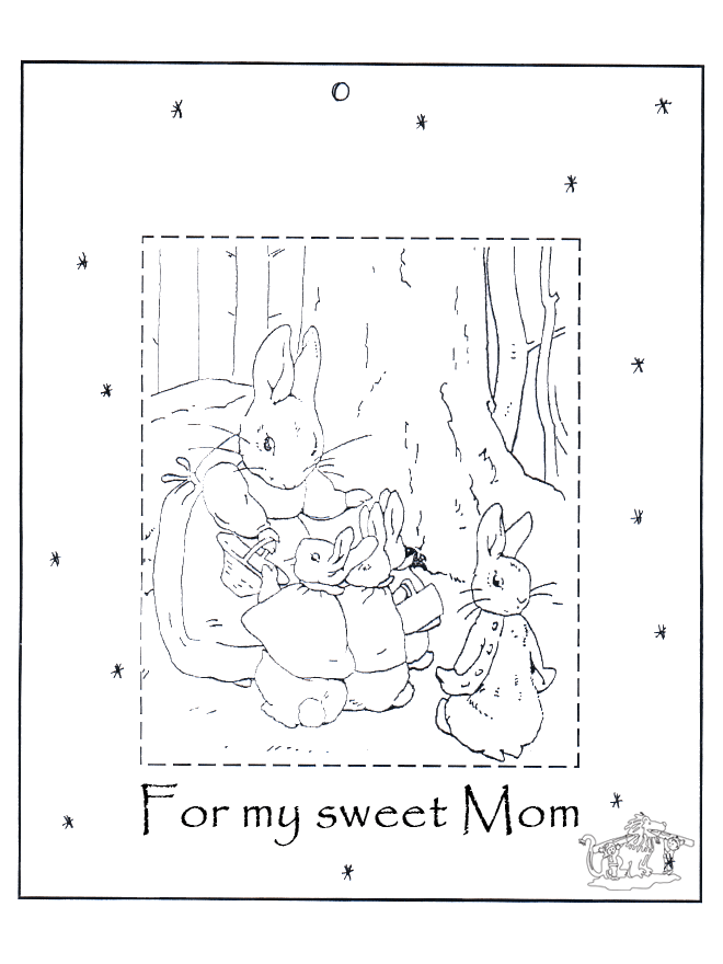Free coloringpages mothers day - Fargeleggingstegninger morsdag